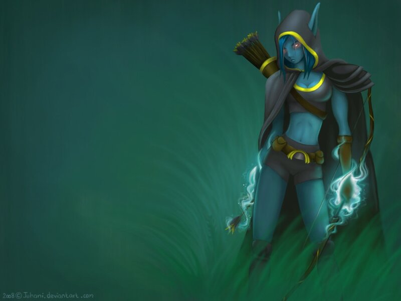 Blue-skinned Archer — Green, Dramatic