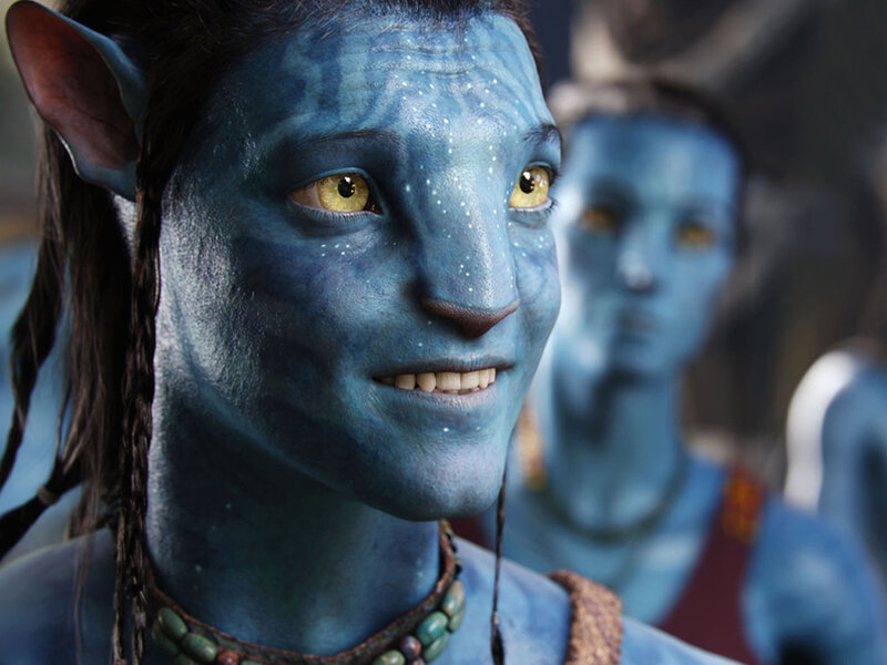 Blue-skinned Avatar Character — Blue, Calm