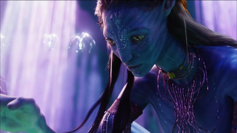 Blue-skinned Avatar Woman — Blue, Dramatic, 3d Render, Beaded Necklace