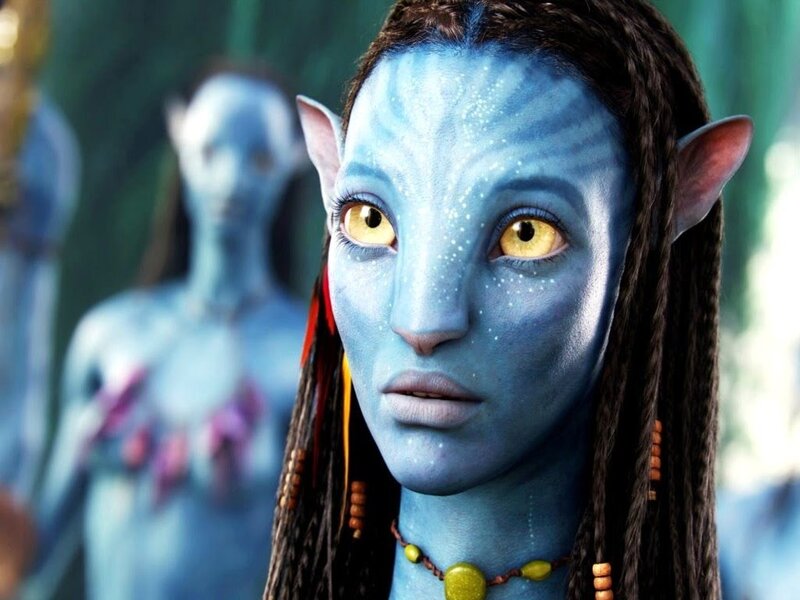 Blue-skinned Avatar Woman — Blue, Serene, 3d Render, Beaded Necklace, Braided Hair