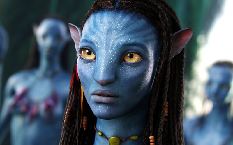 Blue-skinned Avatar Woman — Blue, Serious, 3d Render