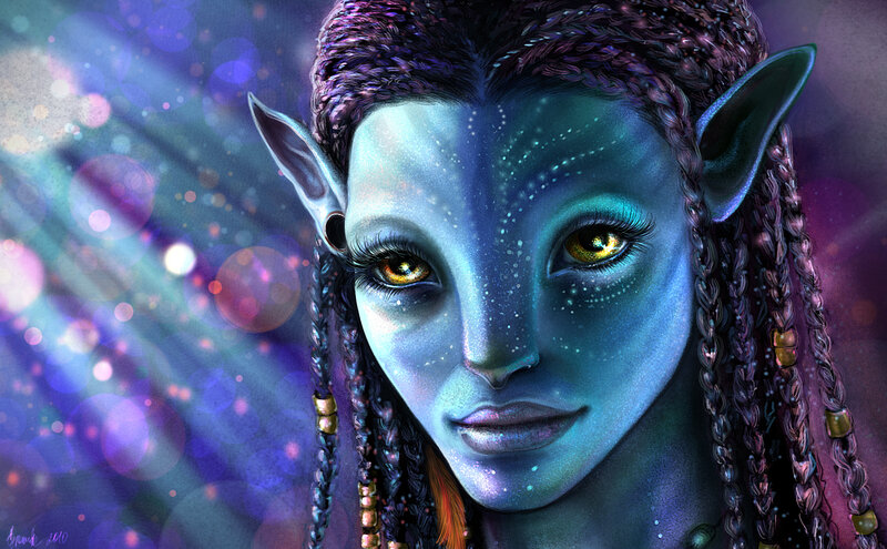 Blue-skinned Avatar Woman — Blue