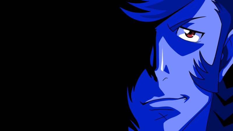 Blue-skinned Character — Blue, Dramatic, Anime