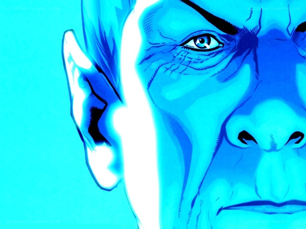 blue-skinned character close-up