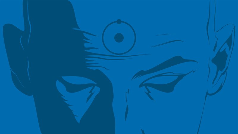 Blue-skinned Character Face
