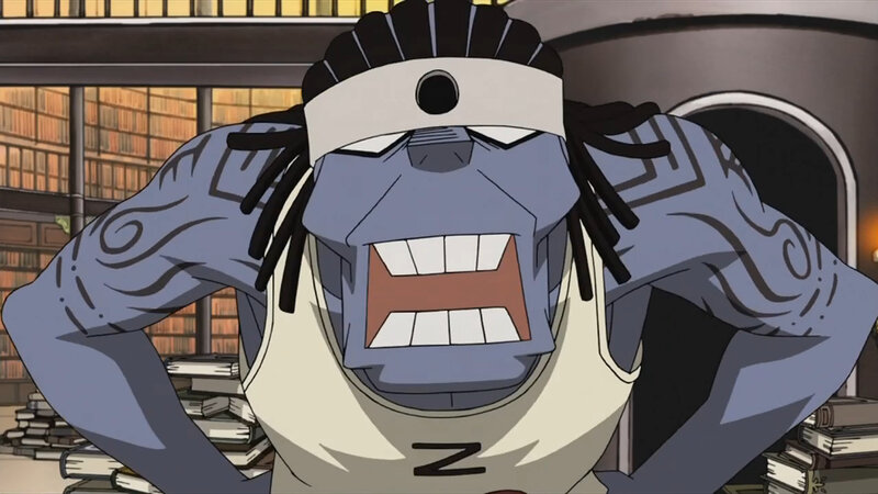Blue-skinned Character — Gray