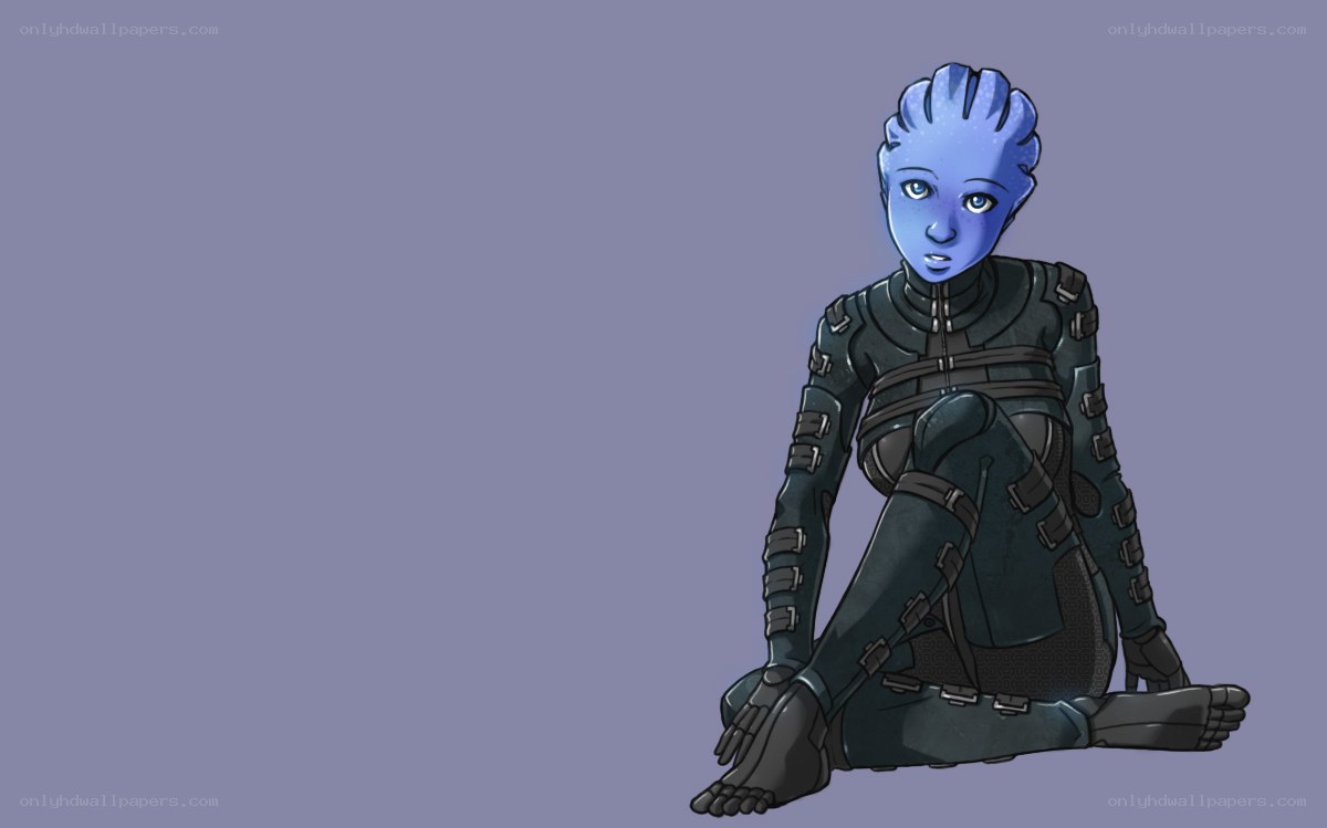blue-skinned character in armor