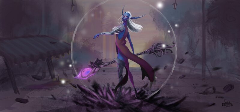 Blue-skinned Character in Bubble