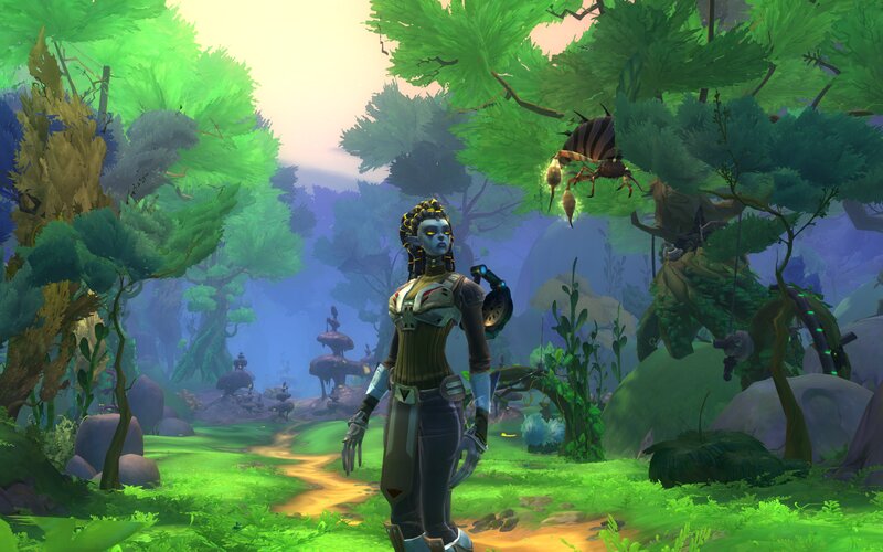 Blue-skinned Character in Forest