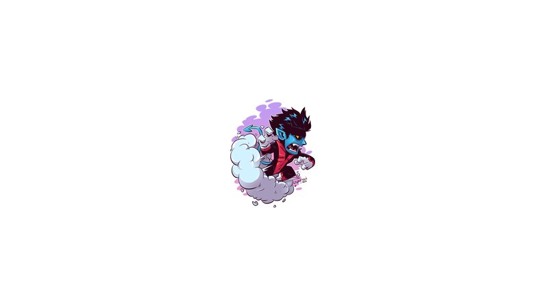 Blue-skinned Character in Motion