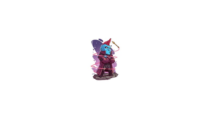 Blue-skinned Character — Purple