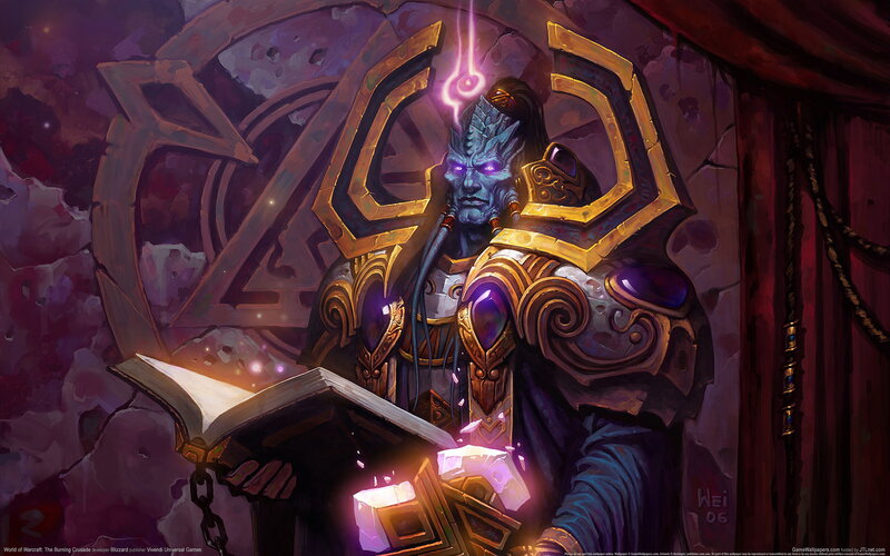 Blue-skinned Character Reading — Purple, Dramatic