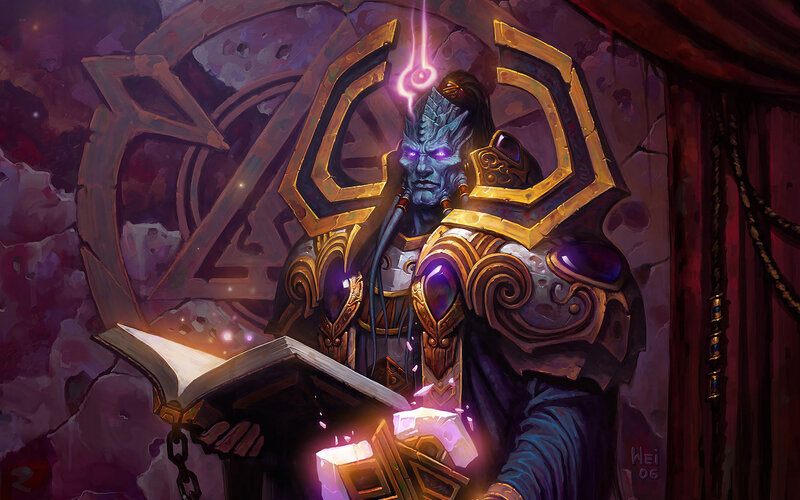 Blue-skinned Character Reading