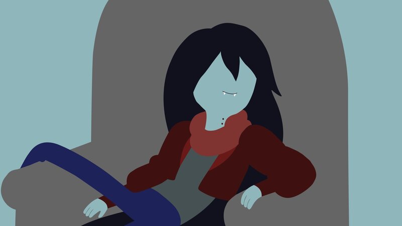 Blue-skinned Character Sitting — Gray