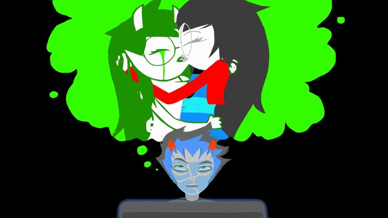 Blue-skinned Character Thinking