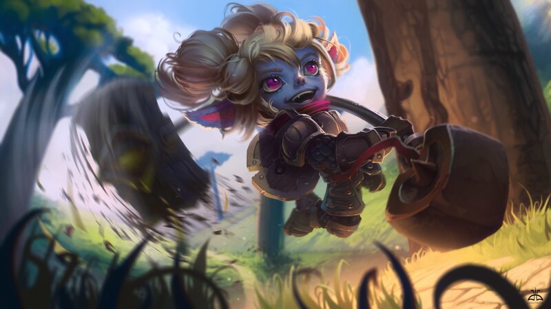 Blue-skinned Character with Hammer — Blue
