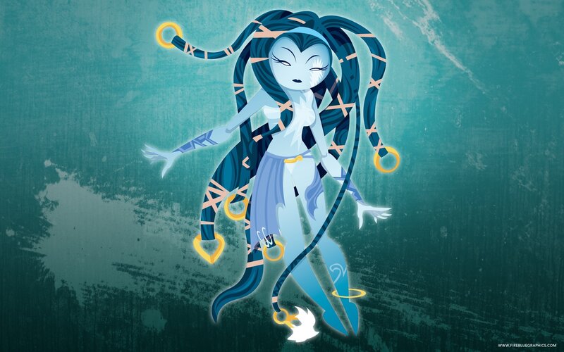 Blue-skinned Character with Long Hair