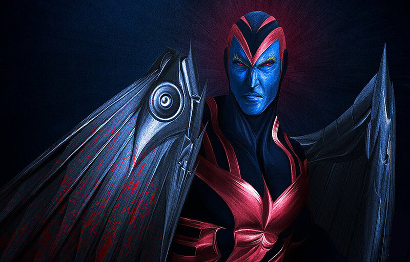Blue-skinned Character with Wings — Blue