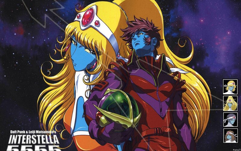Blue-skinned Characters in Space — Purple