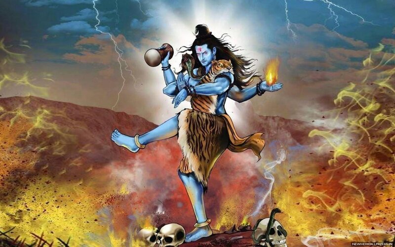 Blue-skinned Deity Dancing