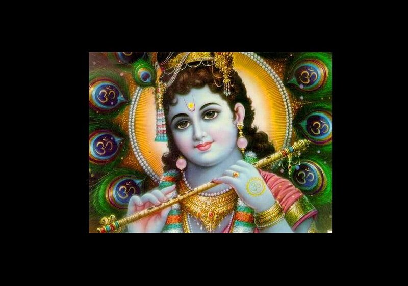 Blue-skinned Deity Playing Flute — Blue