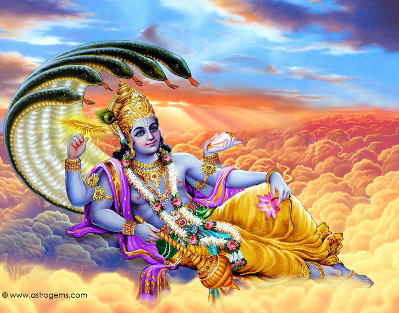 Blue-skinned Deity Reclining