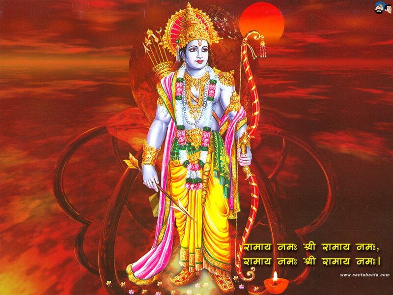 Blue-skinned Deity with Bow
