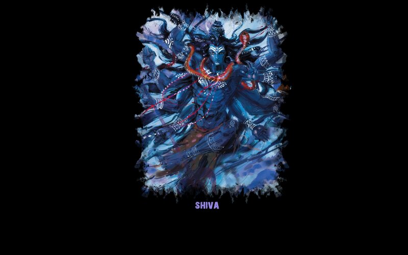 Blue-skinned Deity with Multiple Arms