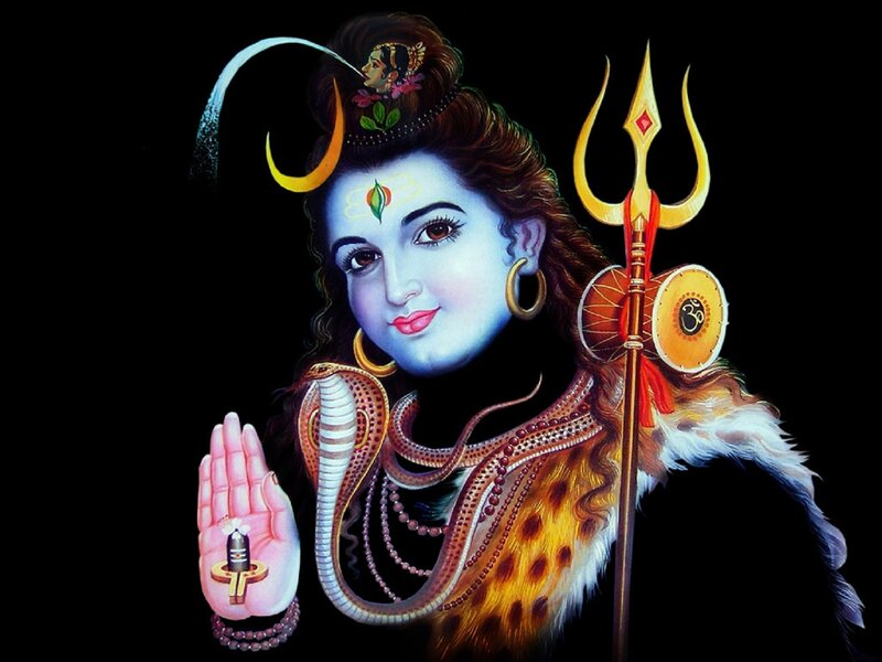 Blue-skinned Deity with Trident