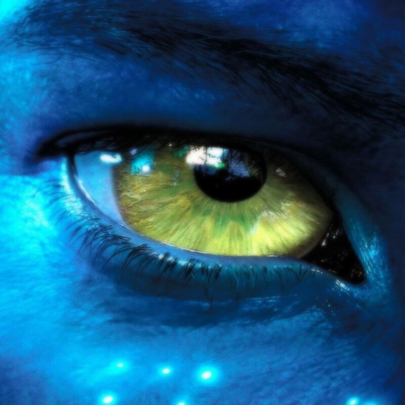 blue-skinned eye close-up