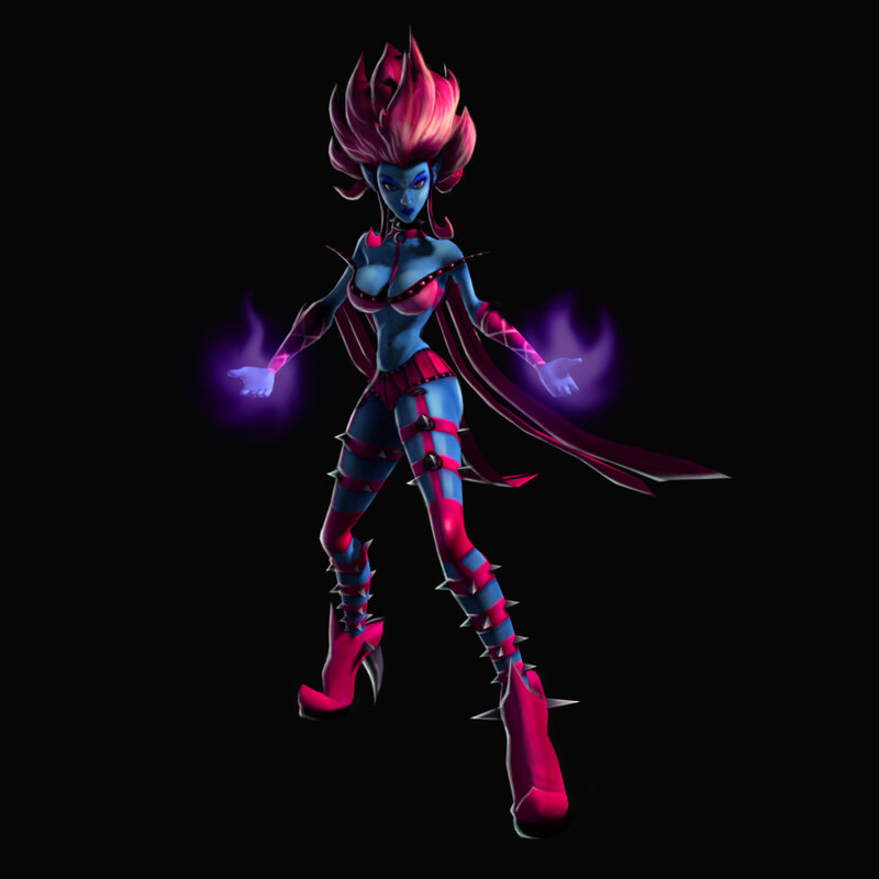 blue-skinned fantasy character