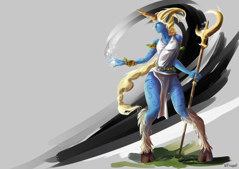 Blue-skinned Fantasy Character — Blue