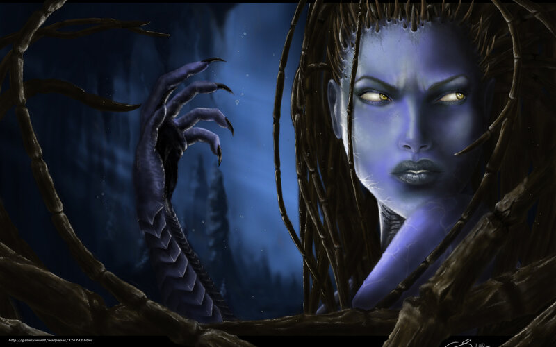 blue-skinned fantasy character