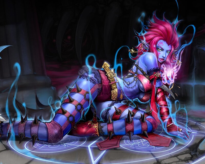 blue-skinned fantasy warrior