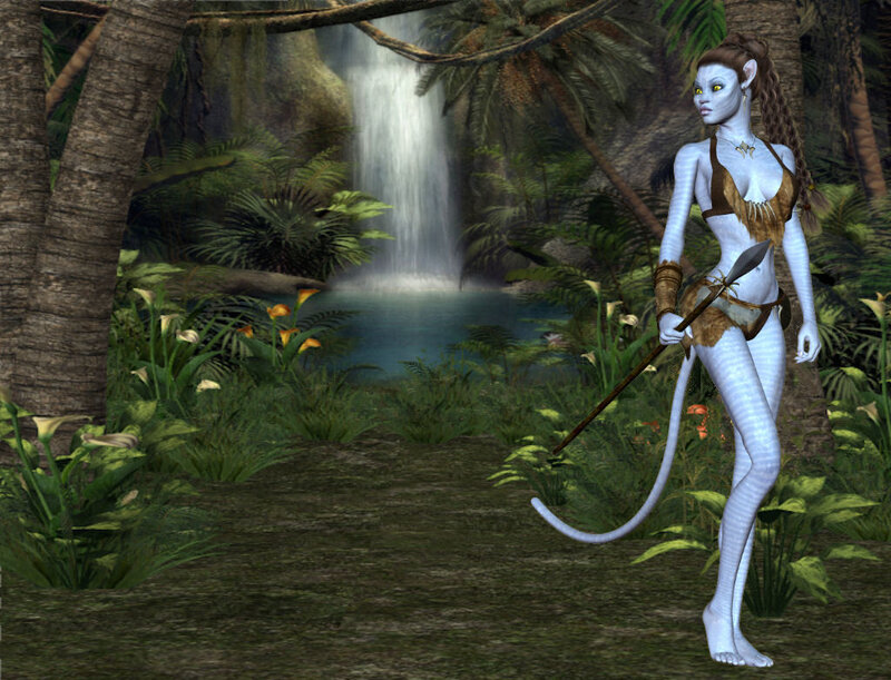 Blue-skinned Female Avatar