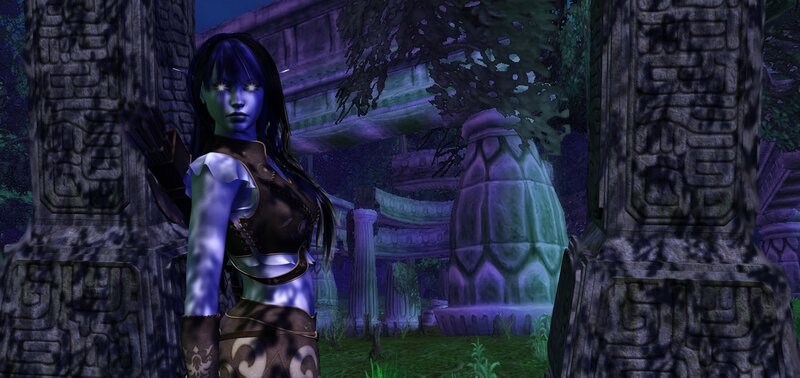Blue-skinned Female Character