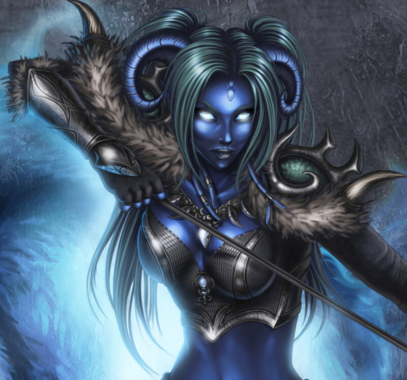 Blue-skinned Female Warrior