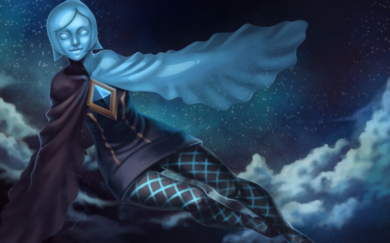 Blue-skinned Figure Flying