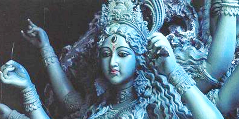 Blue-skinned Goddess Statue