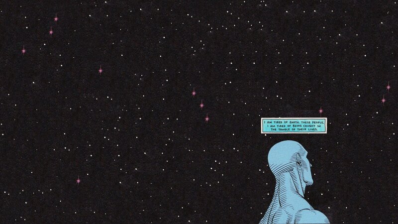Blue-skinned Man in Space — Black
