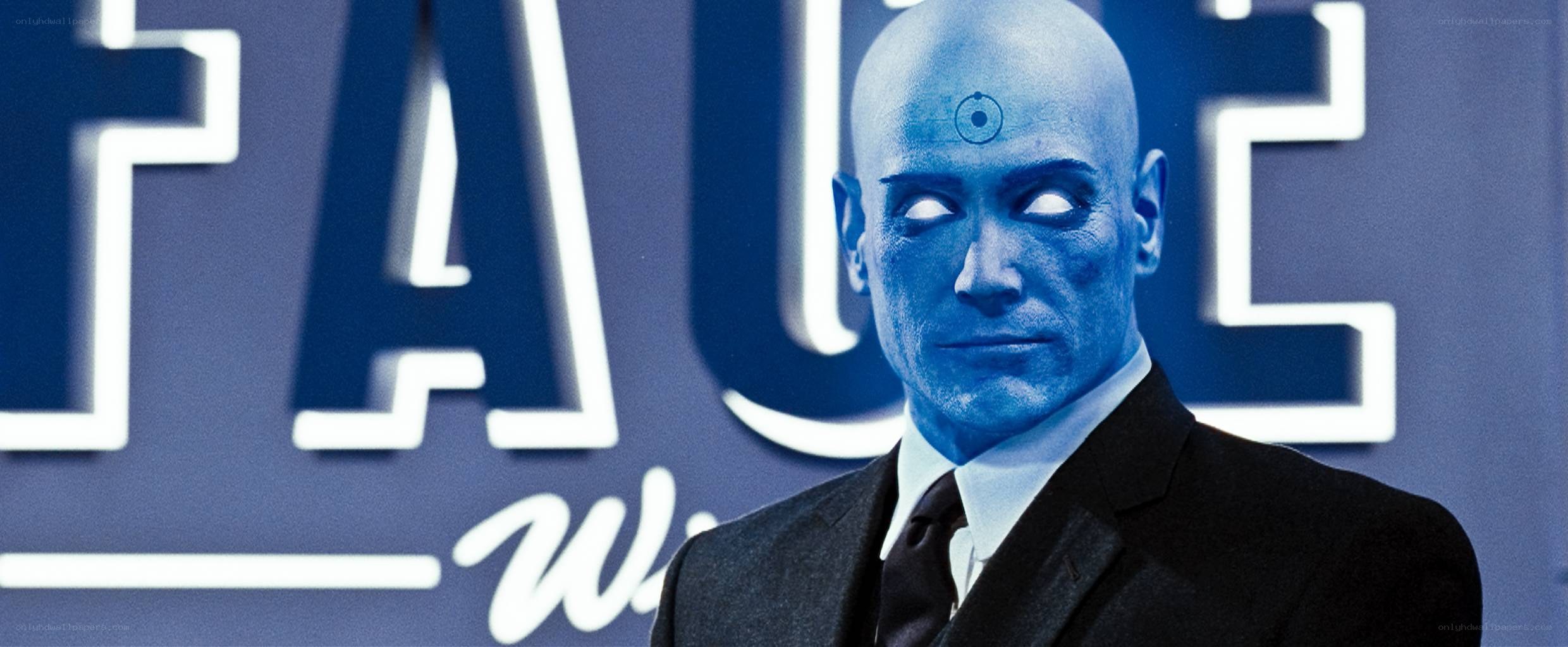 Blue-skinned man in suit