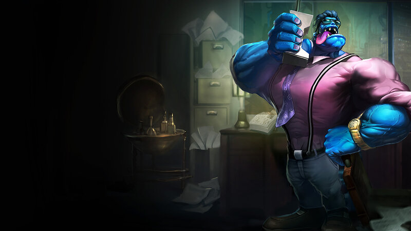 Blue-skinned Monster in Office