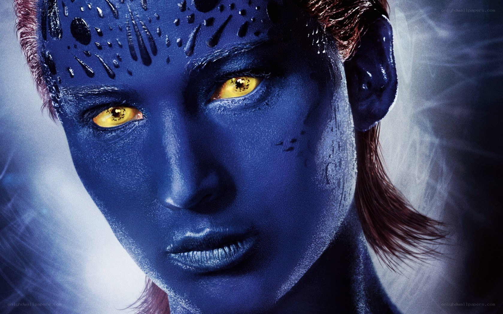 Blue-skinned mutant with yellow eyes