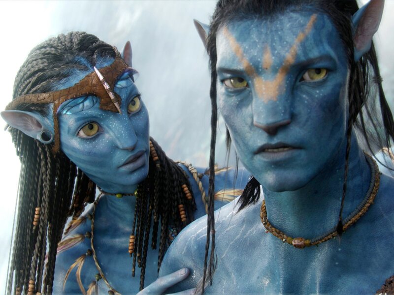 Blue-skinned Na'vi Characters — Blue, Serious, 3d Render, Earrings
