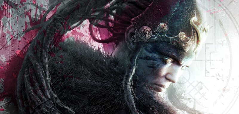 Blue-skinned Warrior — Black, Dramatic, Digital Art, Blood Splatter