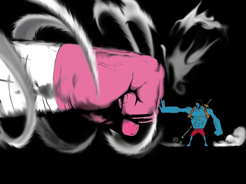 Blue-skinned Warrior — Black, Dramatic, Manga