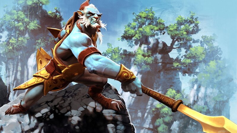 Blue-skinned Warrior — Blue, Dramatic, Afternoon