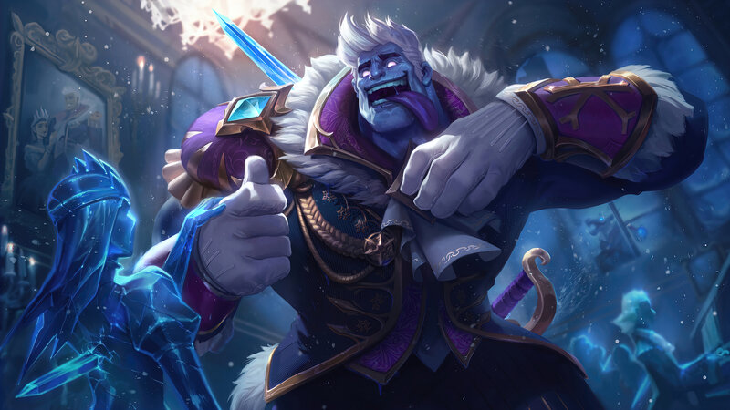 Blue-skinned Warrior — Blue, Dramatic, Winter