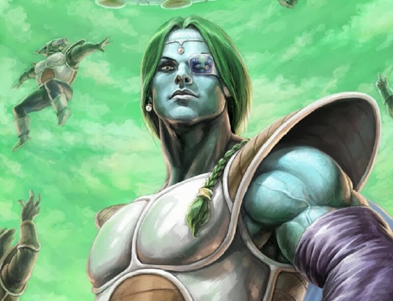 Blue-skinned Warrior — Green, Dramatic