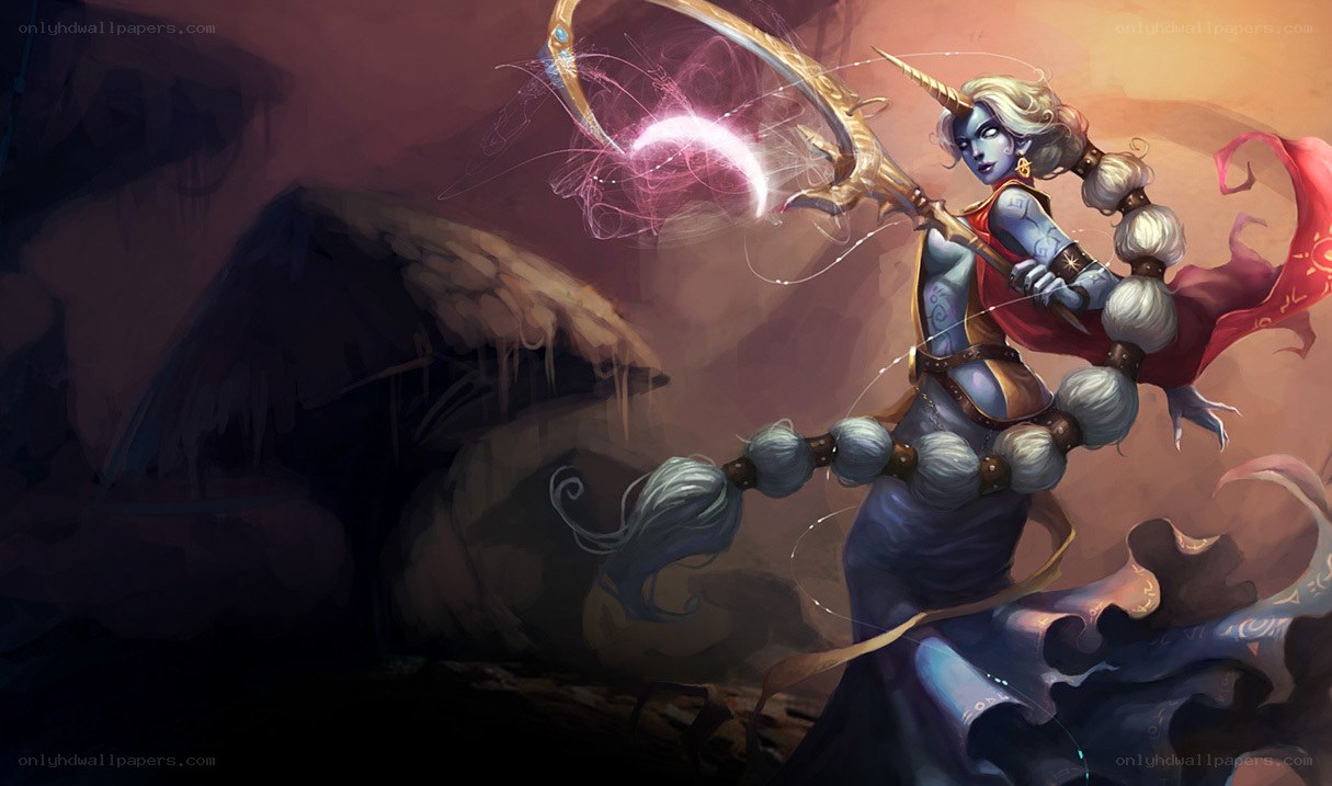 Blue-skinned warrior with scythe